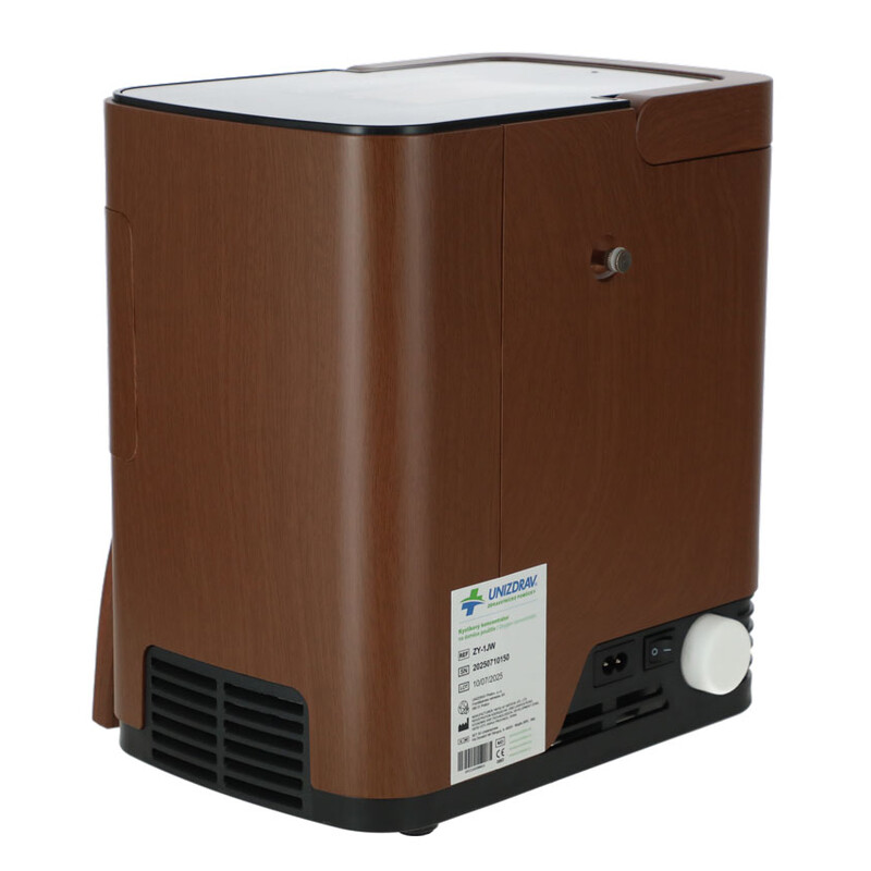 Concentrator de oxigen cu ieșire vocală UNIZDRAV, 7 l/min, imitație de lemn - 2 ORE DE UTILIZARE