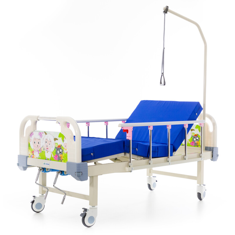 Pat mecanic de poziționare pentru copii cu saltea UNIZDRAV