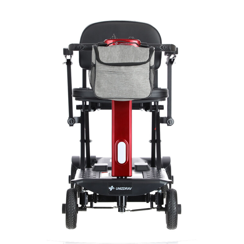 Scaun cu rotile pliabil COMPACT pentru seniori cu baterie litiu