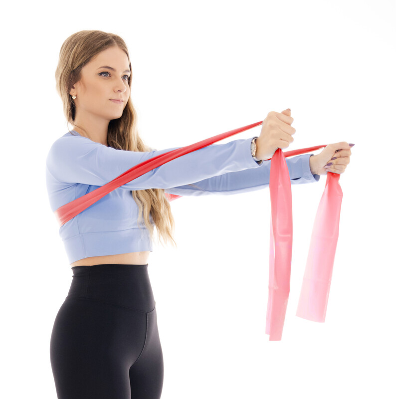 Bandă elastică pentru fitness, rezistență 2 – 4 kg, roșie