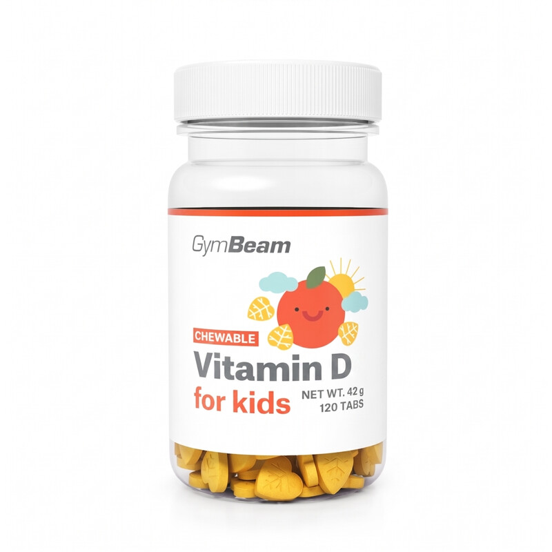 Vitamina D (400 UI) pentru copii GymBeam, 120 de comprimate
