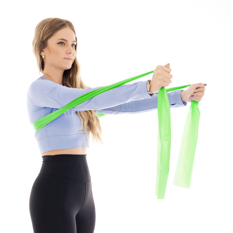 Bandă elastică pentru fitness, rezistență 5 – 8 kg, verde