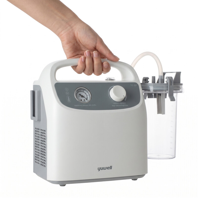 Aspirator portabil Yuwell 7E-G1, 27 l/min, reîncărcabil