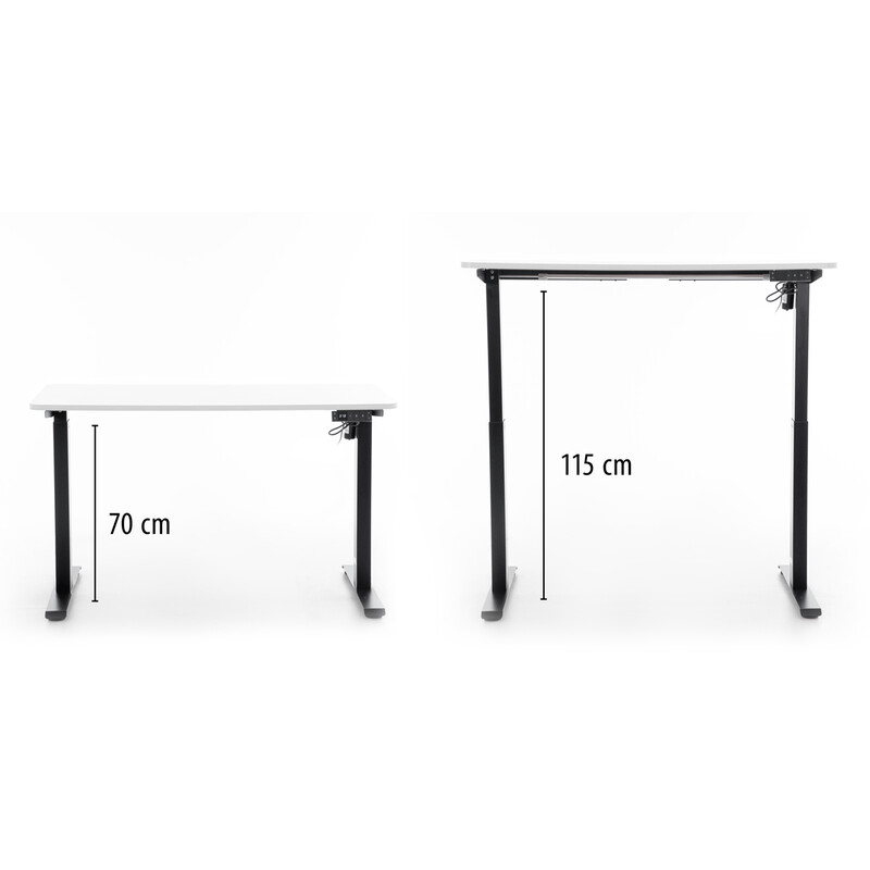 Birou reglabil pe înălțime UNIZDRAV 120x60 cm, alb