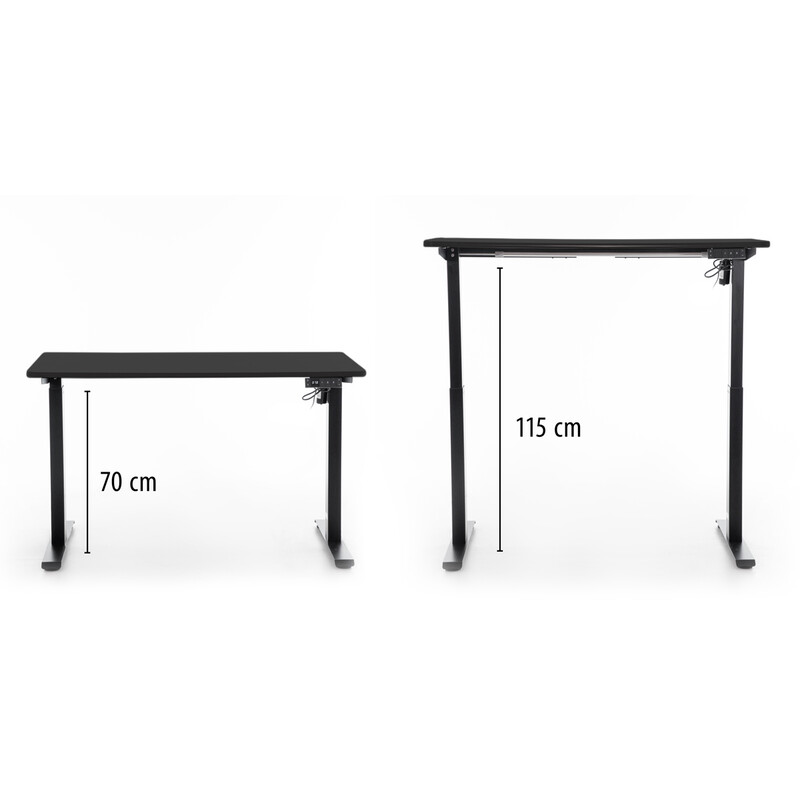 Birou reglabil pe înălțime UNIZDRAV 120x60 cm, neagru