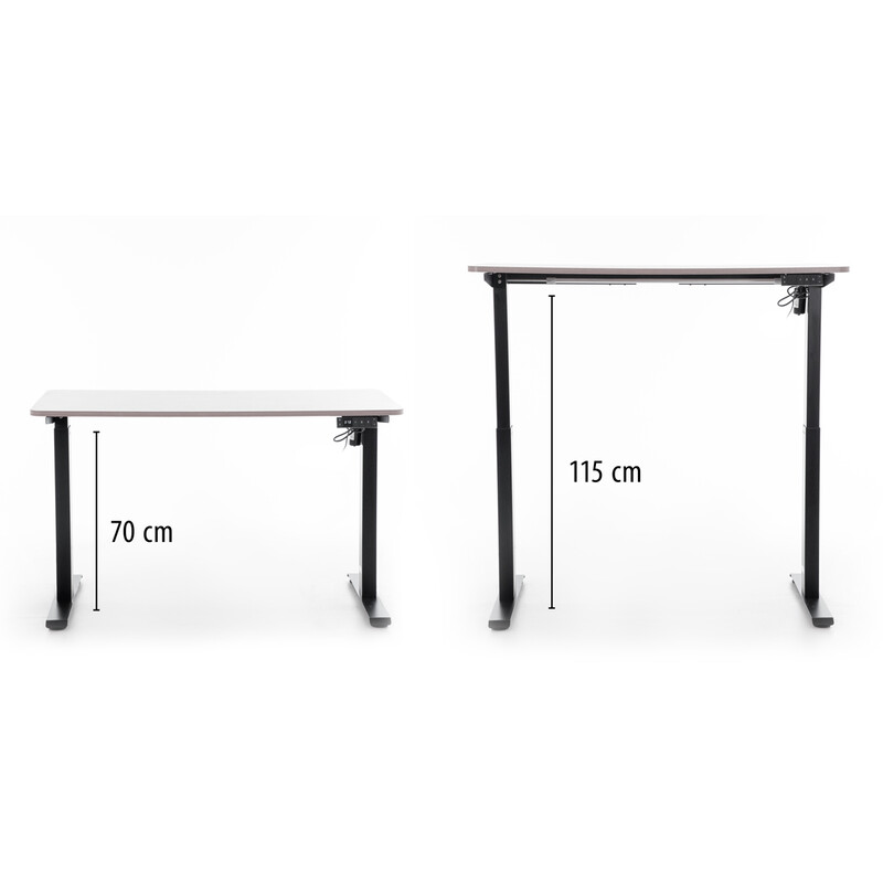 Birou reglabil pe înălțime UNIZDRAV 120x60 cm, gri