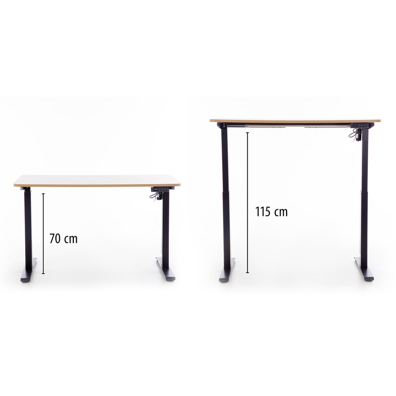 Birou reglabil pe înălțime UNIZDRAV 120x60 cm, stejar maro
