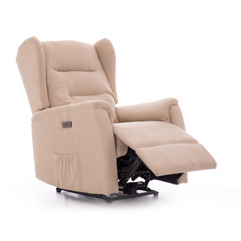 Fotoliu relaxant COMFORT cu funcție de masaj și încălzire, material textil bej (Produs folosit)