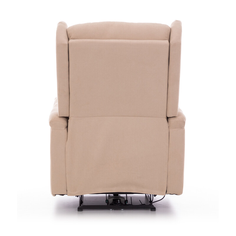 Fotoliu relaxant COMFORT cu funcție de masaj și încălzire, material textil bej (Produs folosit)