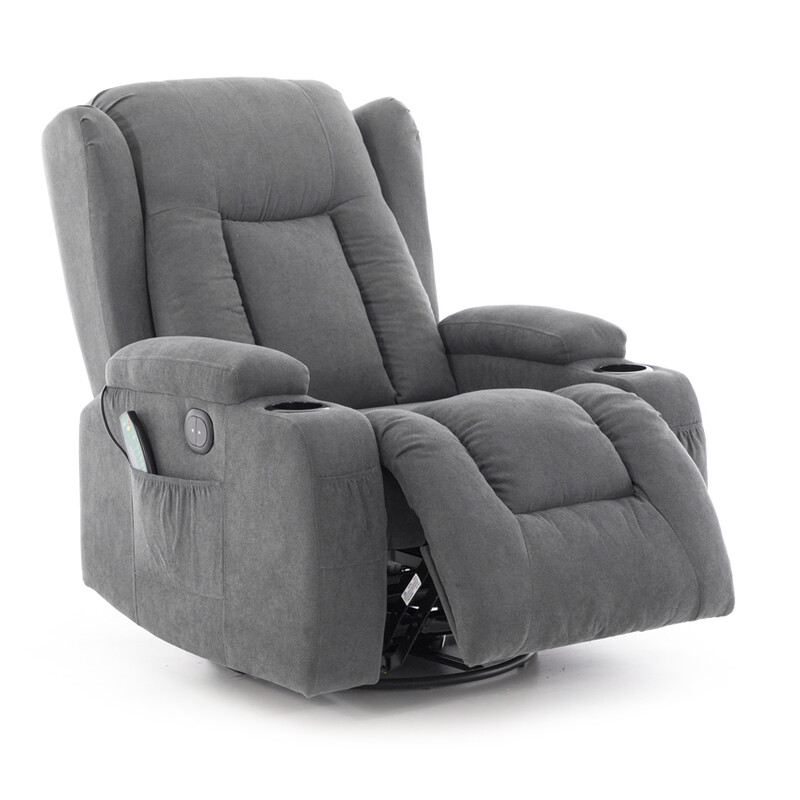 Fotoliu relaxant rabatabil, material textil antracit (Produs resigilat)