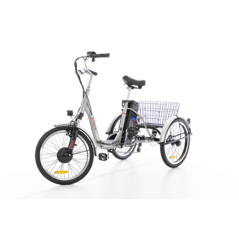 Tricicletă electrică cu trei roți Tornado ZTECH, argintie