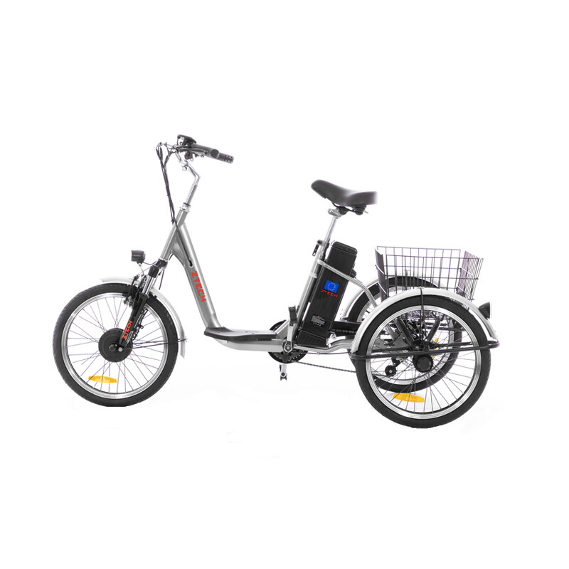 Tricicletă electrică cu trei roți Tornado ZTECH, argintie