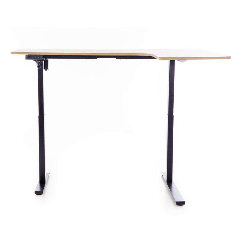 Birou reglabil pe înălțime UNIZDRAV 160x110 cm, stejar maro - colț dreapta