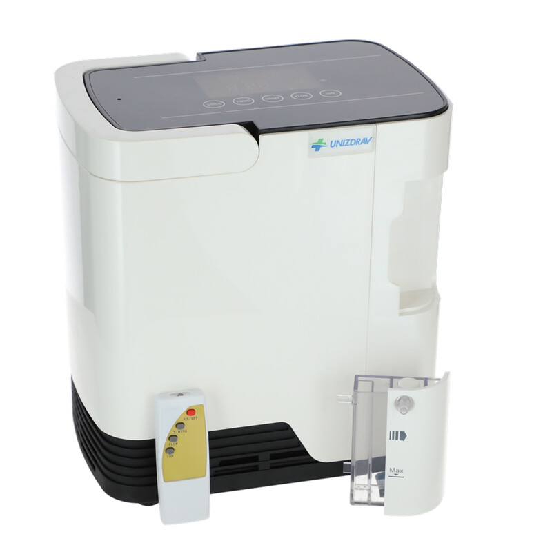Concentrator de oxigen cu ieșire vocală UNIZDRAV, 7 l/min, alb (Articol folosit)