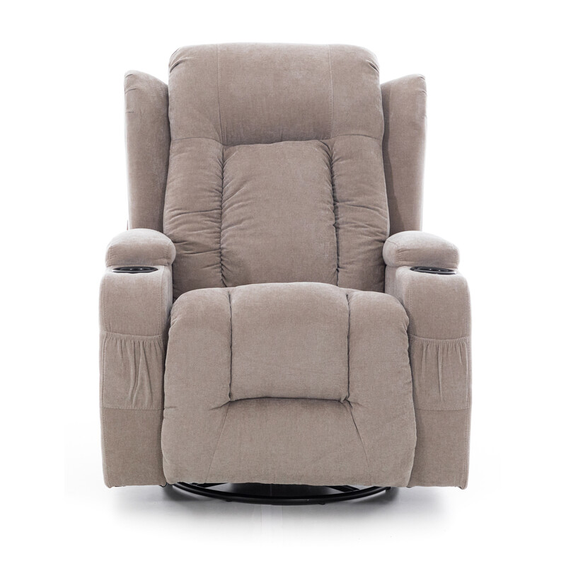 Fotoliu relaxant rabatabil, material textil bej închis(Piesă neambalată)