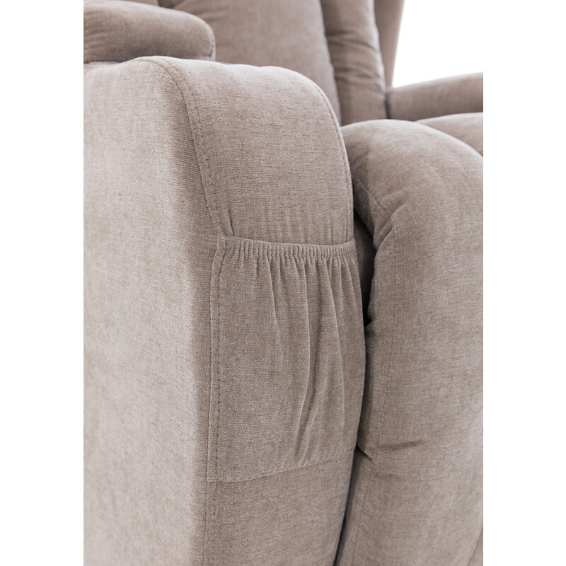 Fotoliu relaxant rabatabil, material textil bej închis(Piesă neambalată)