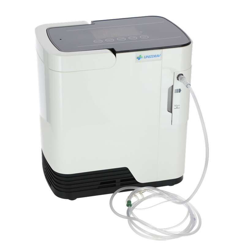 Concentrator de oxigen cu ieșire vocală UNIZDRAV, 7 l/min, alb (Articol folosit)