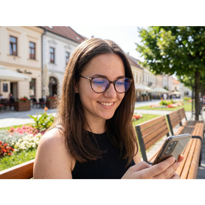 Ochelari UNIZDRAV Urban Style anti-lumină albastră + husă, husă și kit de testare