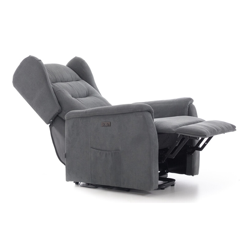 Fotoliu relaxant COMFORT cu funcție de masaj și încălzire, material textil antracit (Piesă folosită)