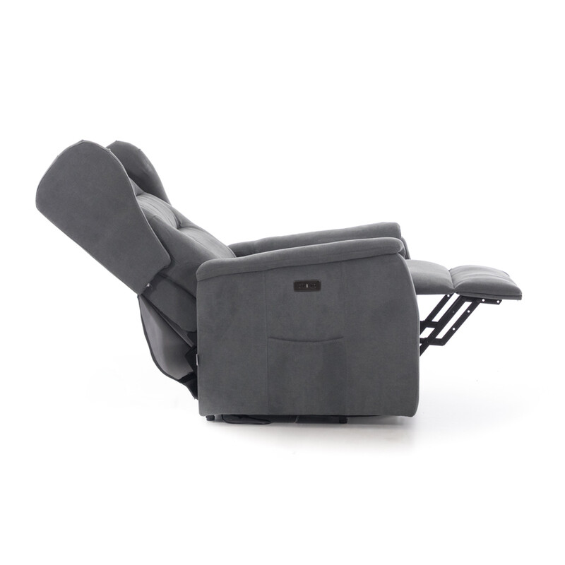 Fotoliu relaxant COMFORT cu funcție de masaj și încălzire, material textil antracit (Piesă folosită)