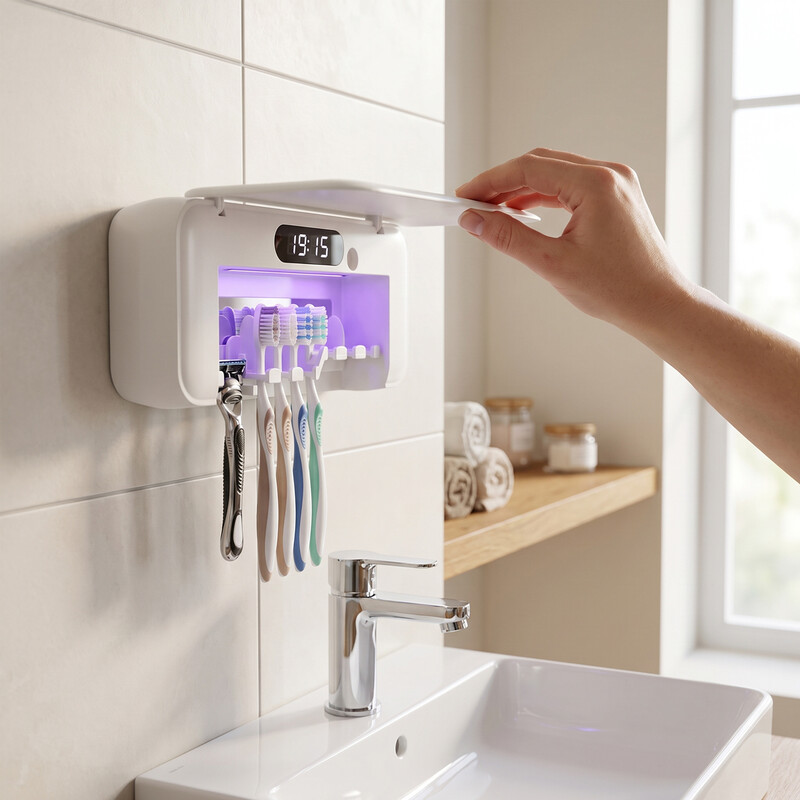 Sterilizator UV pentru periuțe de dinși și aparate de ras