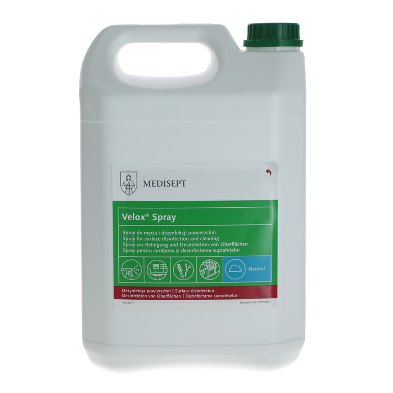 Dezinfectant profesional pentru suprafețe Velox Spray Neutral, 5 l