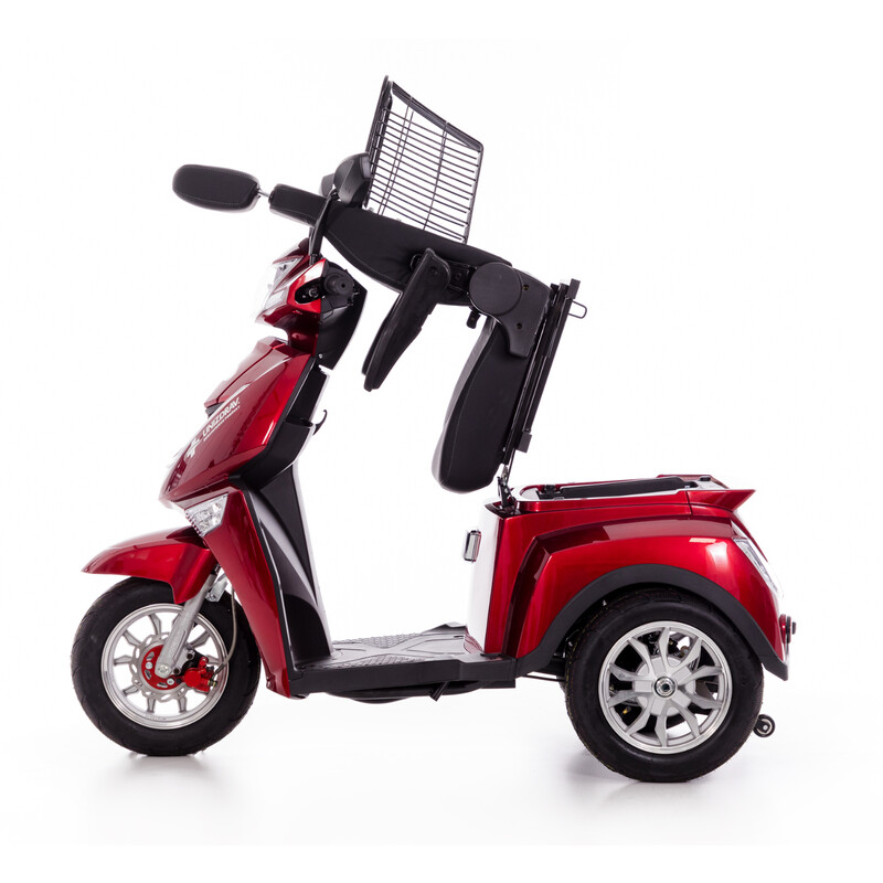 Scuter electric cu trei roți CHAMPION pentru seniori - motor puternic de 1000 W, roșu (Articol folosit)