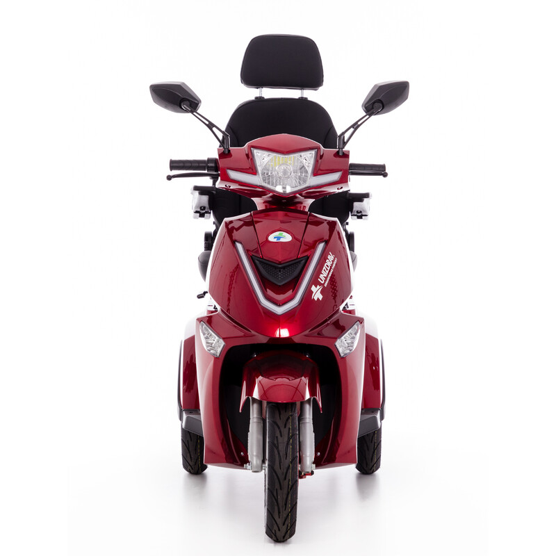 Scuter electric cu trei roți CHAMPION pentru seniori - motor puternic de 1000 W, roșu (Articol folosit)