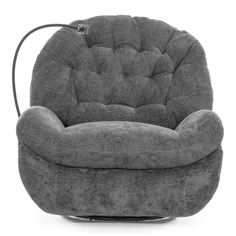 Fotoliu relaxant elegant TRENDY cu funcție de masaj și încălzire, antracit