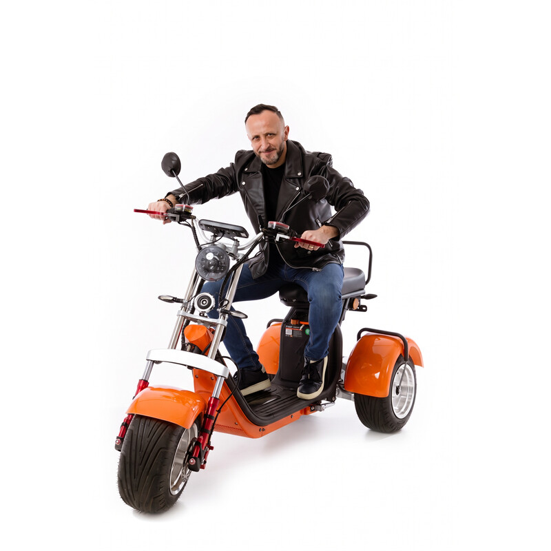 Chopper electric UNIZDRAV EasyRide, portocaliu
