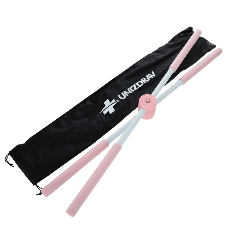 Baston de yoga pentru stretching și corectarea posturii, roz